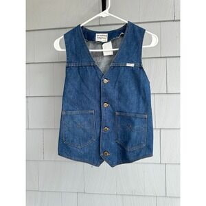 Vintage 70s Do-Nothing by Sedgefield Denim Vest Small Western USA Made
